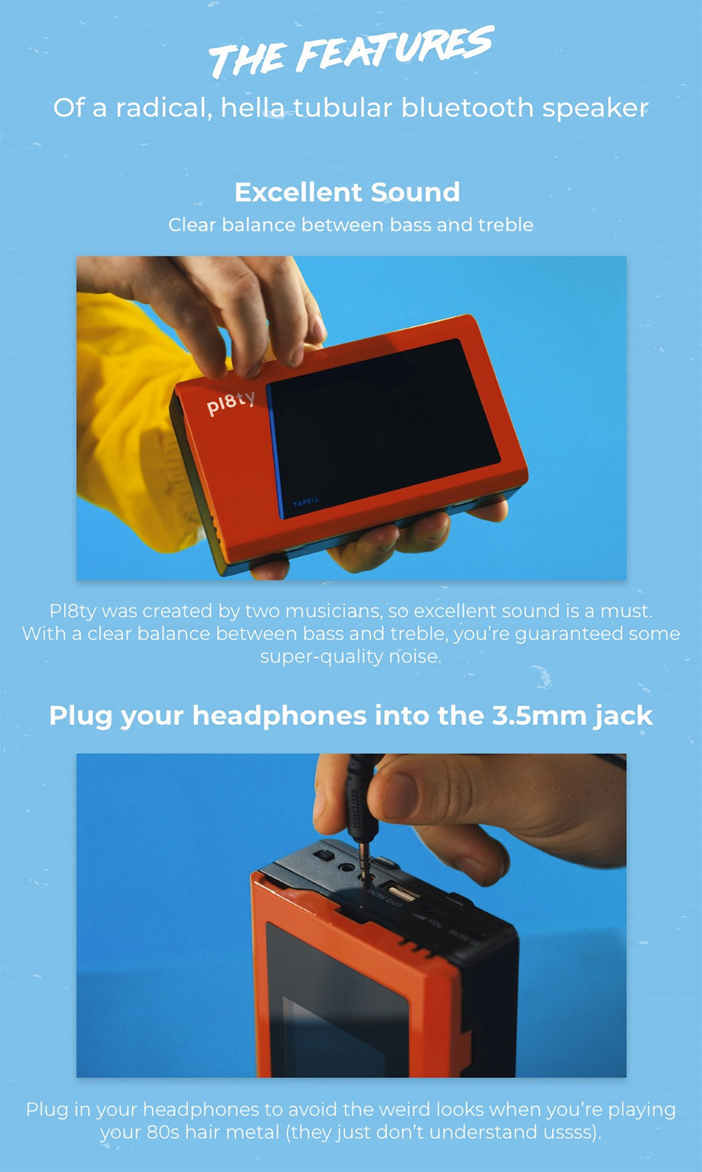 Caixa de Som Pl8ty Portable Bluetooth Speaker