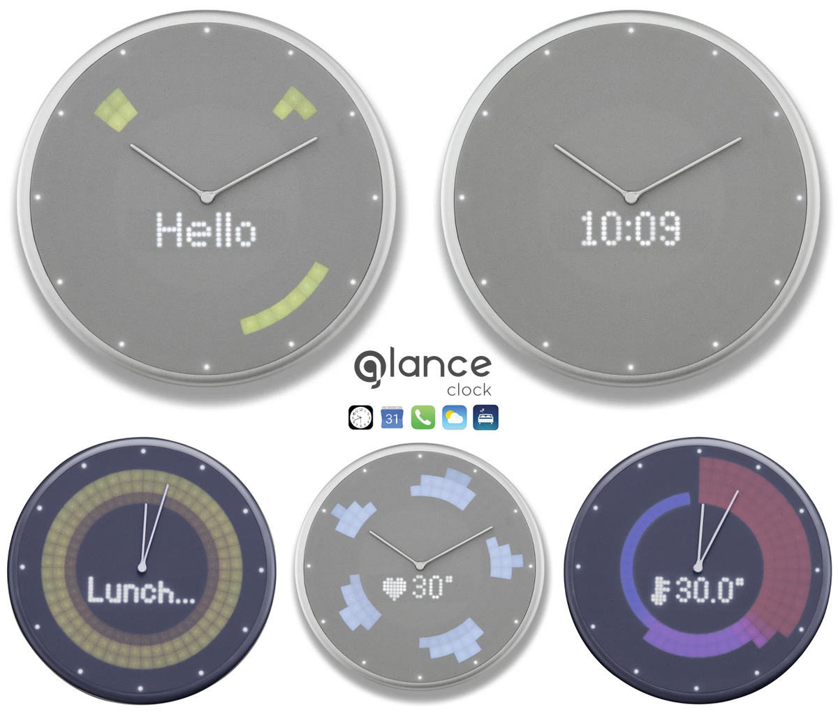Relógio de Parede Inteligente Glance Clock com App para Smartphones