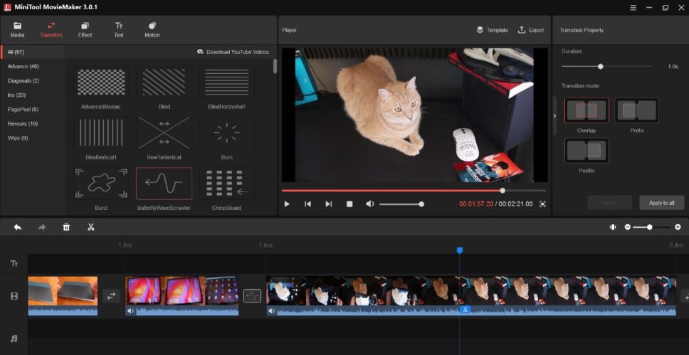 MiniTool MovieMaker é uma maneira simples, rápida e gratuita de editar seus vídeos