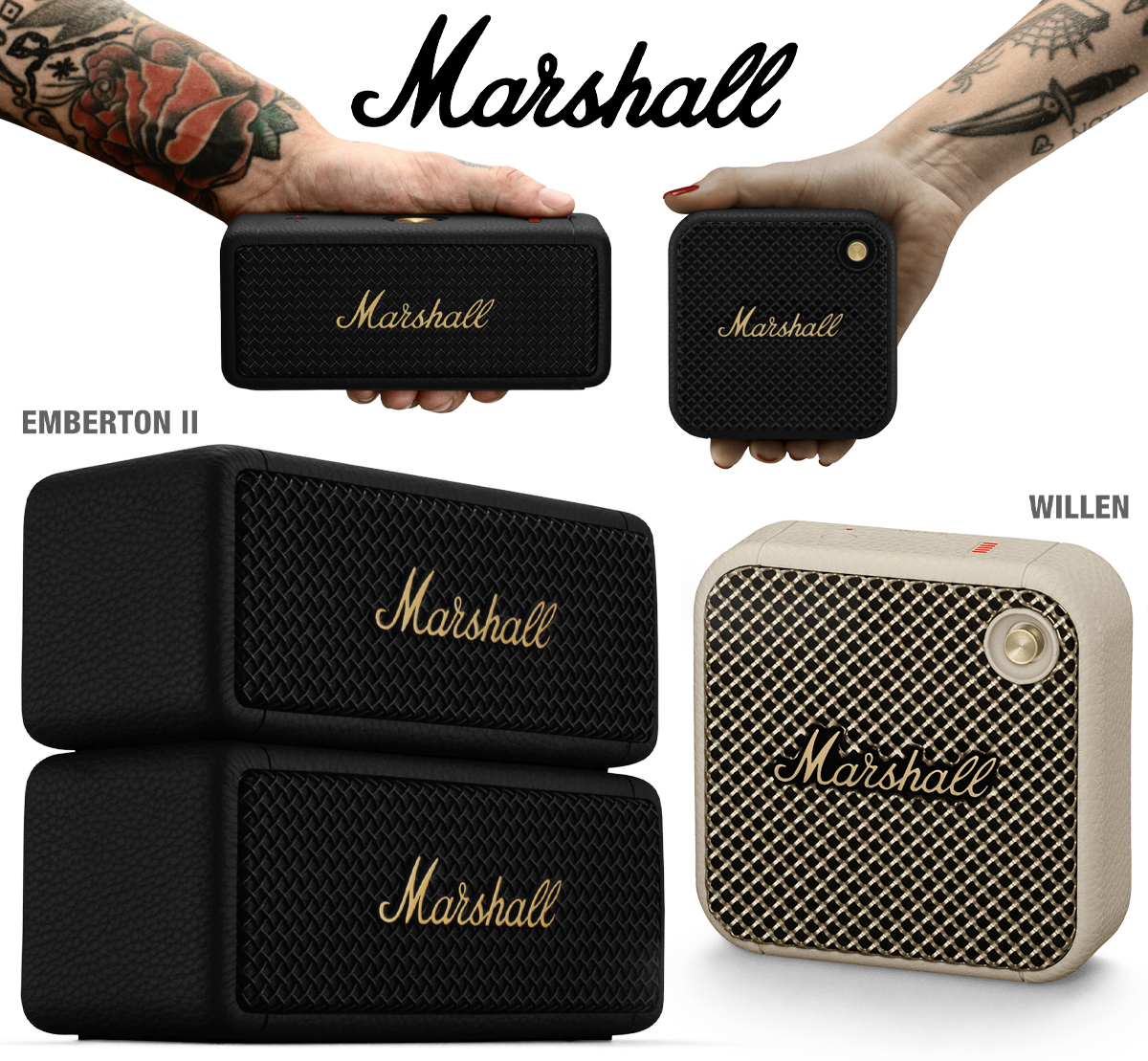 Novas Caixas de Som Marshall: Ultra-Portátil Willen e Emberton II