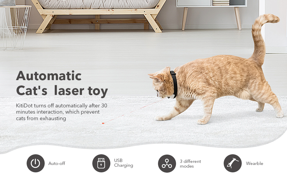 Coleira para gatos KiTiDOT com ponteiro laser integrado