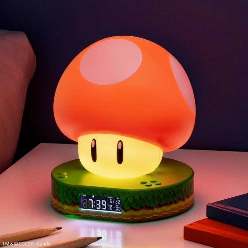 Relógio Despertador Super Cogumelo Vermelho do Mario