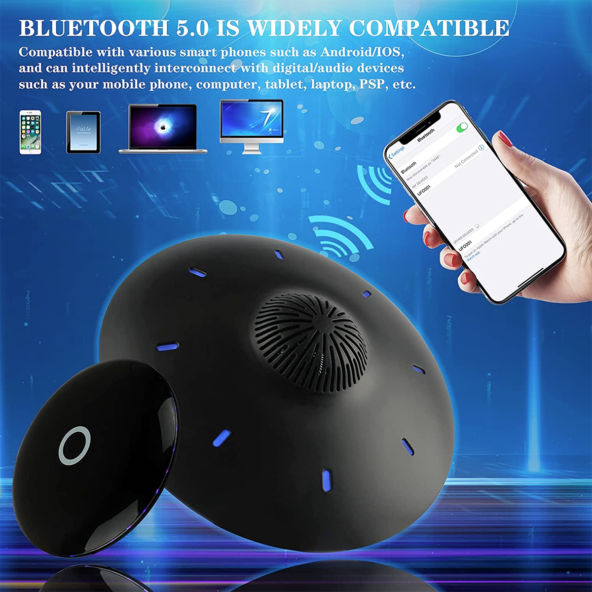 Caixa de som flutuante UFO Anti-Gravity Magnetic Levitating Bluetooth Speaker