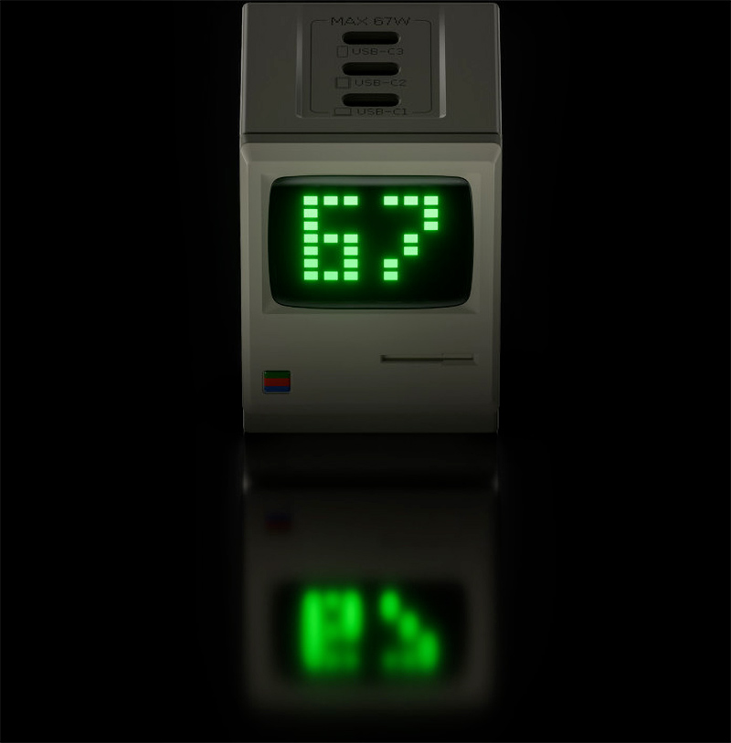 Carregador Shargeek Retro 67W com design clássico do Macintosh 1984