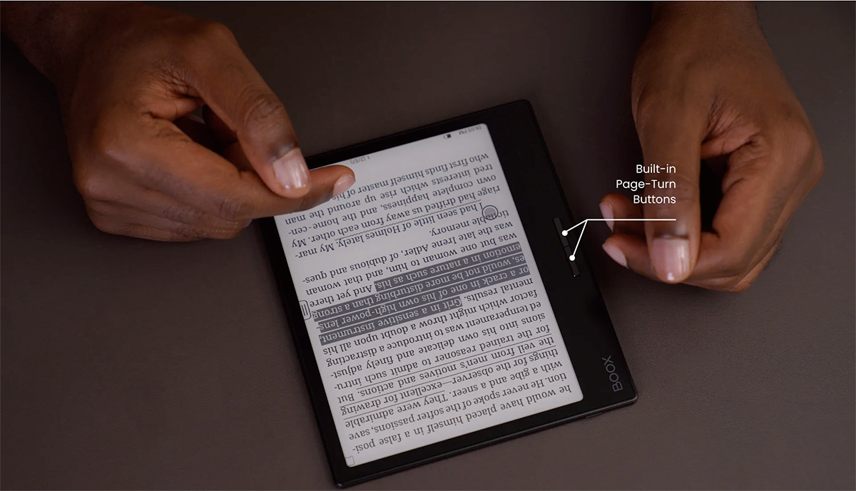 Leitor digital Onyx Boox Leaf2 e-Reader com botões físicos
