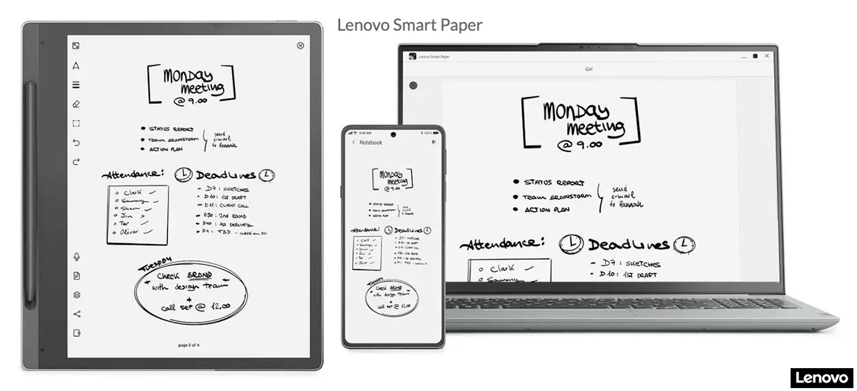 Lenovo Smart Paper Tablet E-Ink 