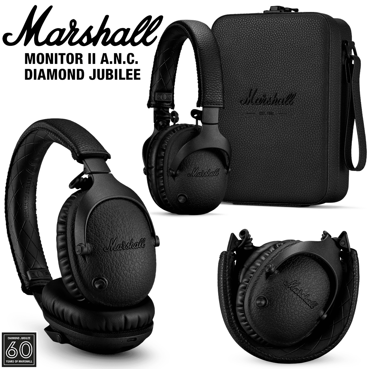 Fones Marshall Monitor II A.N.C Diamond Jubilee Over-Ear Headphones