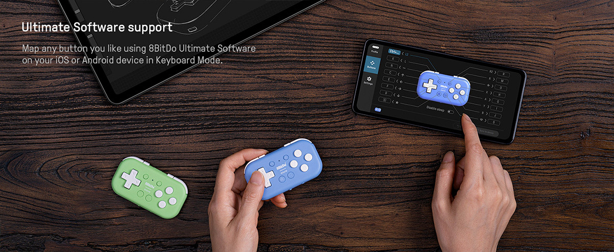 Mini controlador de games 8BitDo Micro Bluetooth Gamepad