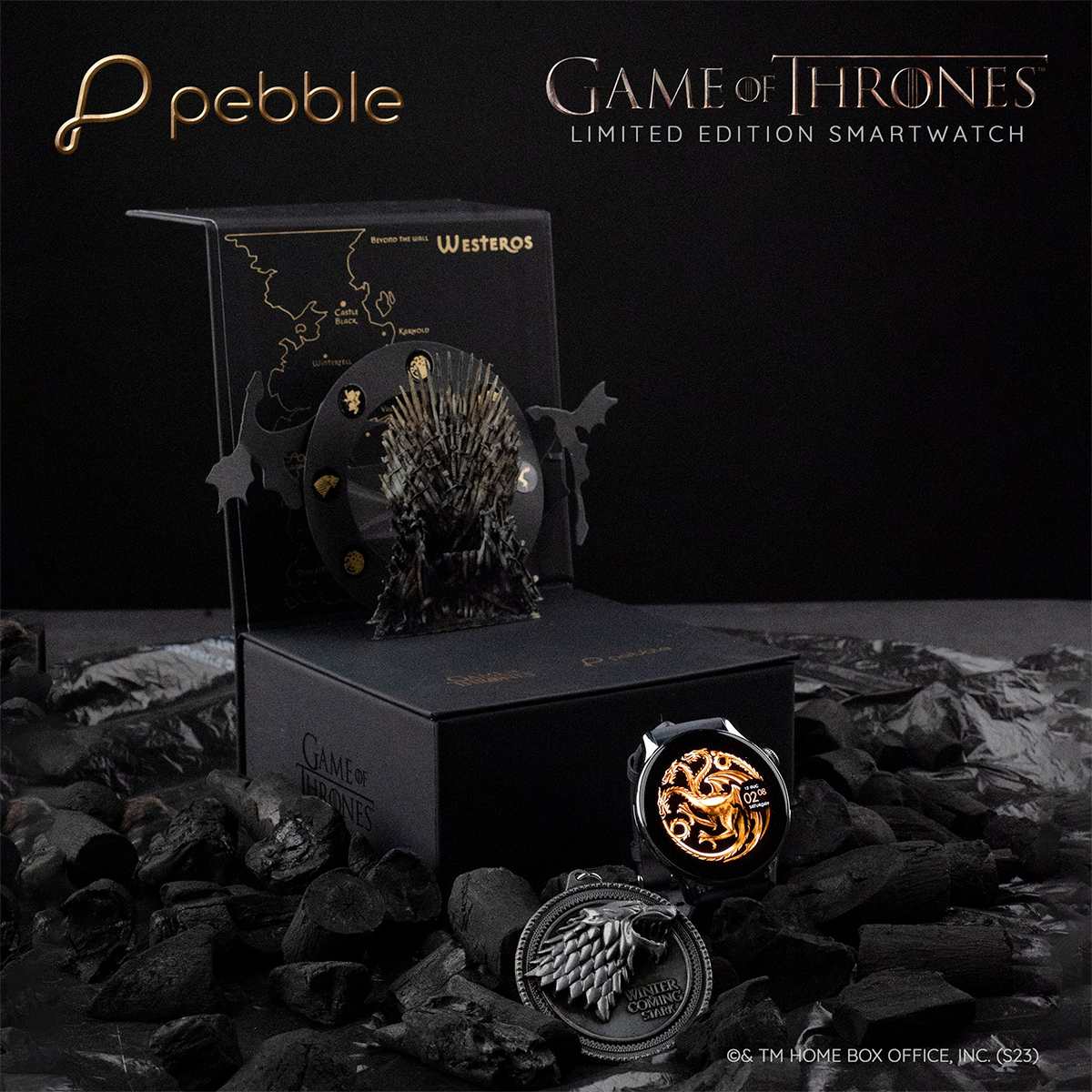 Relógio Pebble Game Of Thrones Luxury Smartwatch