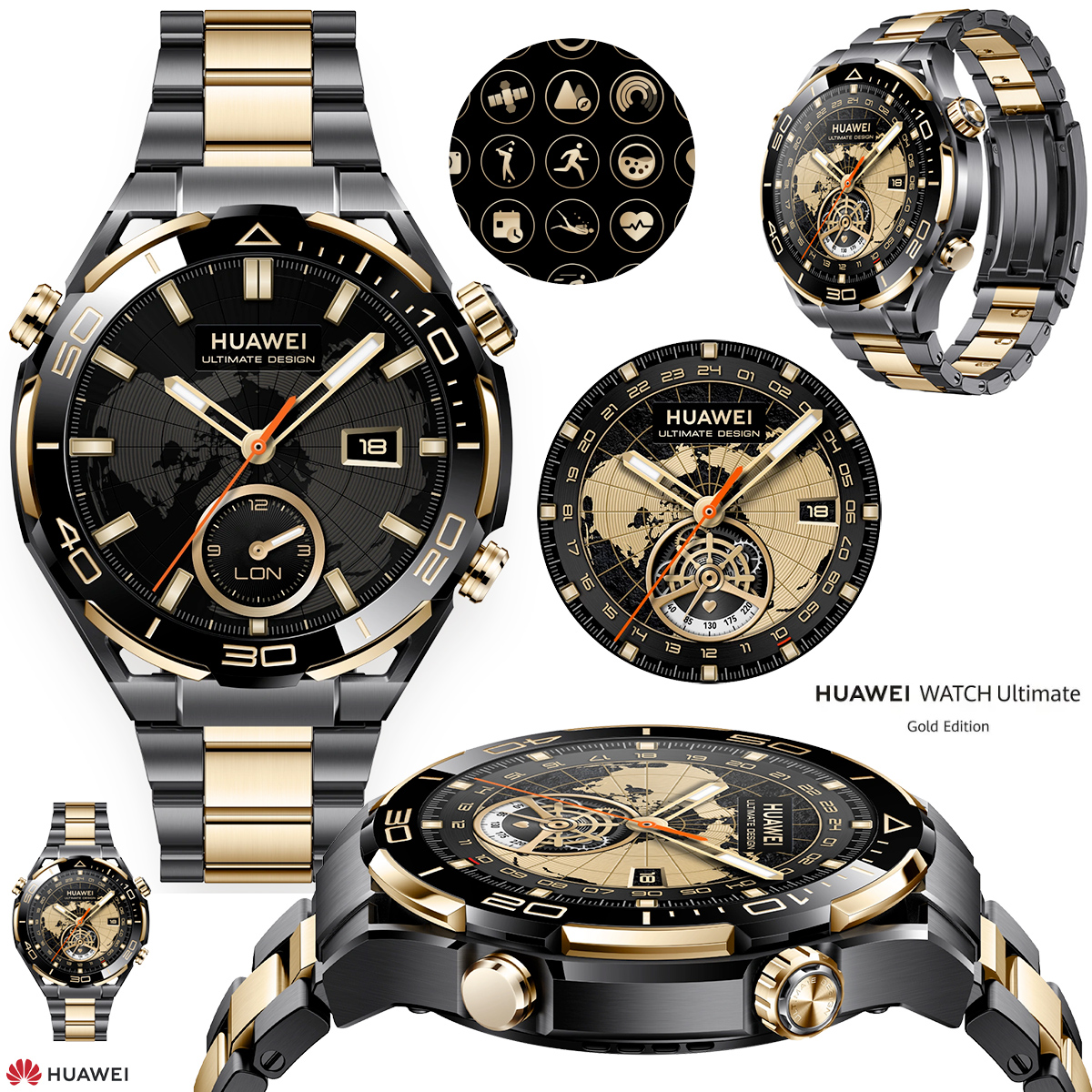 Relógio de ouro Huawei Watch Ultimate Design Gold Edition Extraordinary Smartwatch