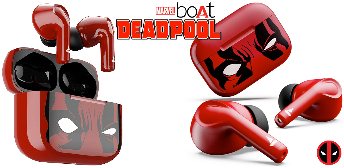 Caixa de som e fones boAt Lifestyle Deadpool Edition (Marvel)