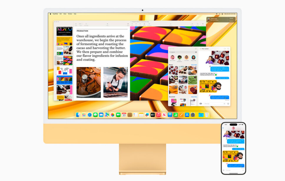iMac com processador M3 e sua integração com o iPhone 