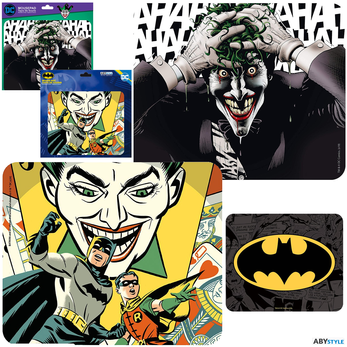 Mousepads DC Comics com Batman, Robin e Coringa