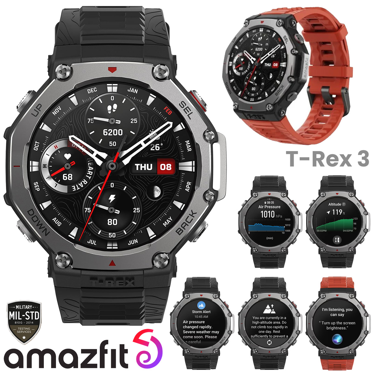 Relógio Amazfit T-Rex 3 Rugged Smartwatch