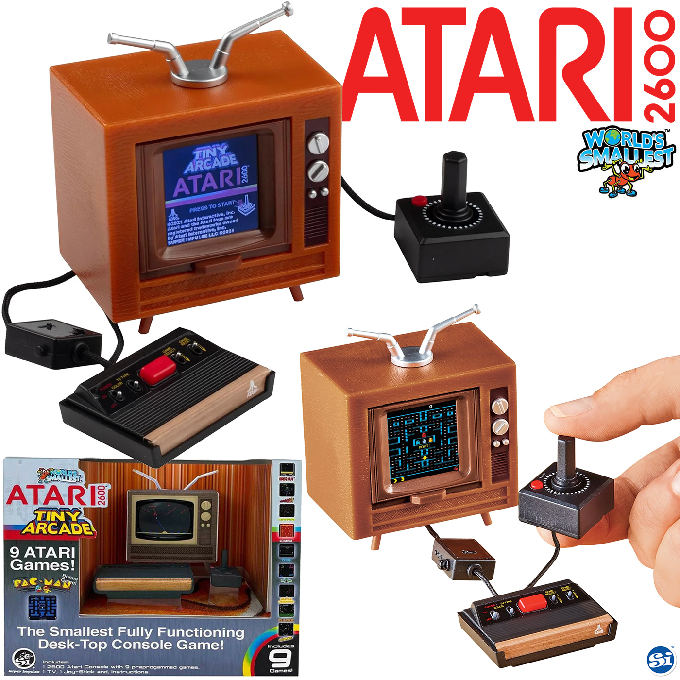 Console de games Atari 2600 em versão miniatura