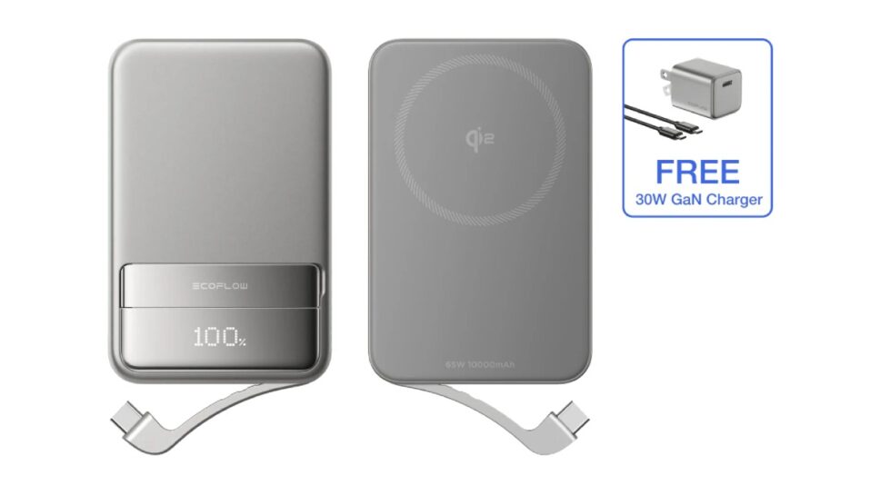 Power Bank Ecoflow Rapid Magnetic de 10.000 mAh com carregador sem fio Qi2