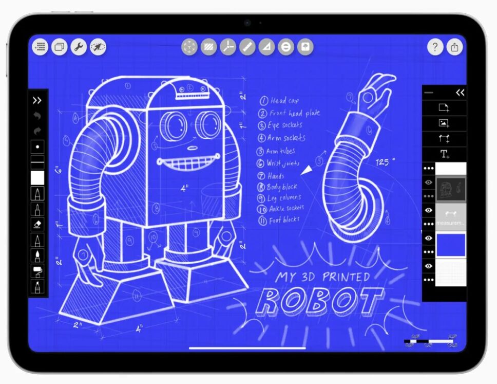 Tela do iPad de 11ª geração com chip A16