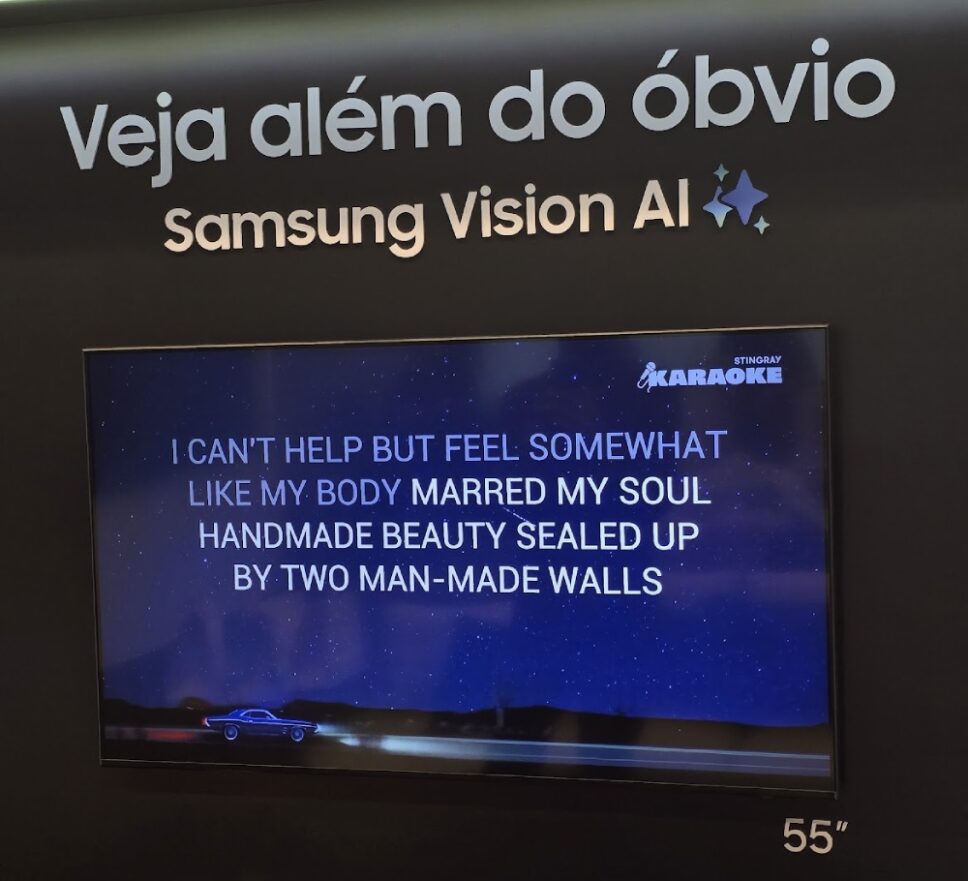 Modo karaokê das novas TVs QLED 2025 da Samsung