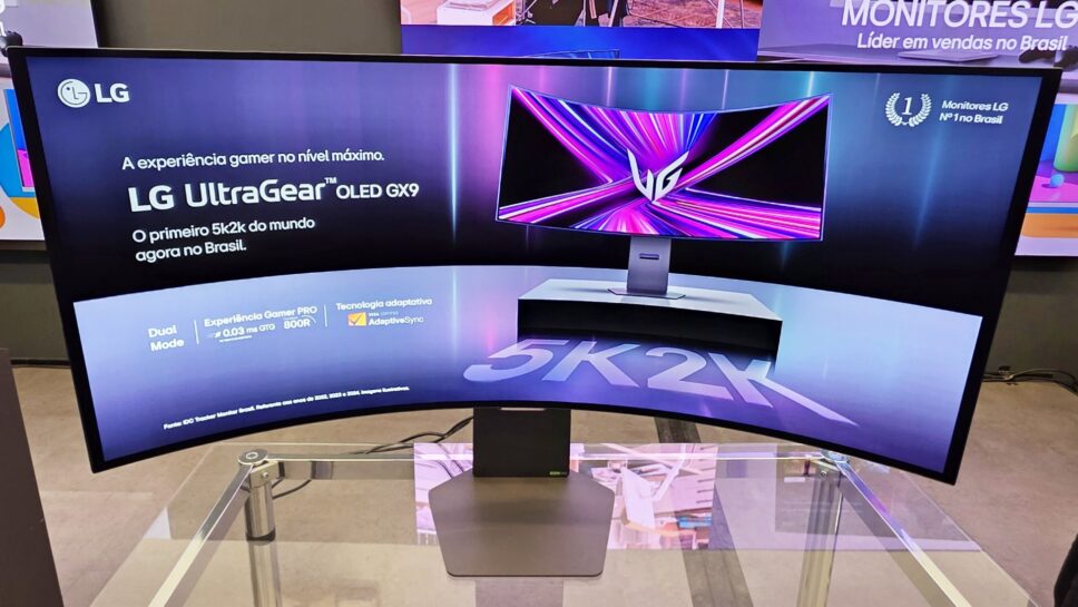 Tela do UltraGear GX9 OLED 5K2K, um dos destaques dos novos monitores da LG