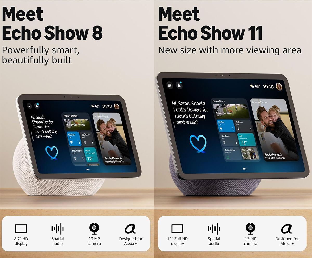 Amazon Echo Show 8 e 11 (2025)