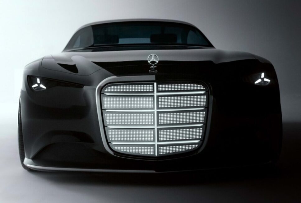 Grade domina a parte frontal deste carro conceitual 