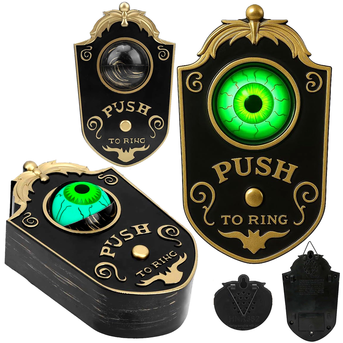 Campainha de Halloween com olho que pisca