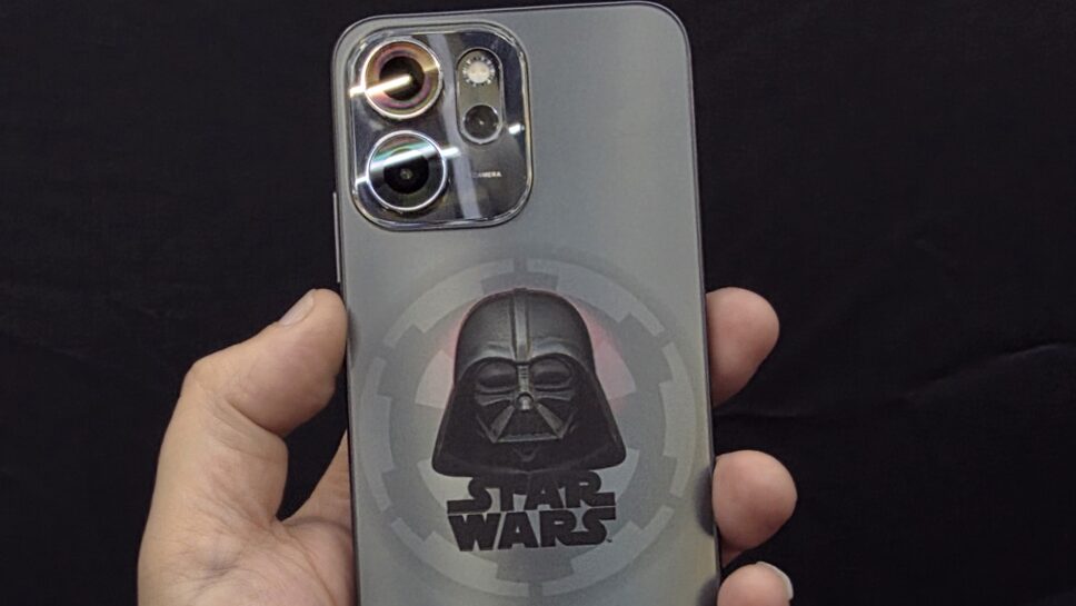 Traseira do OPPO Reno 14 F Dark Side Limited Edition