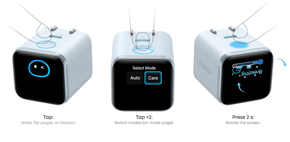 Carregador de parede Anker Nano Charger com tela inteligente (45W - 180°)