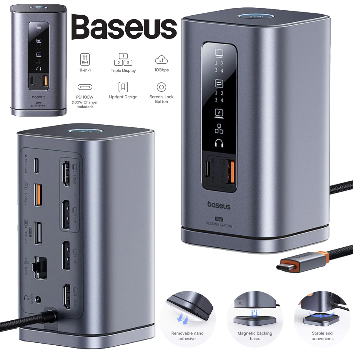 Estação Baseus Spacemate RD1 Docking Station com 11 portas