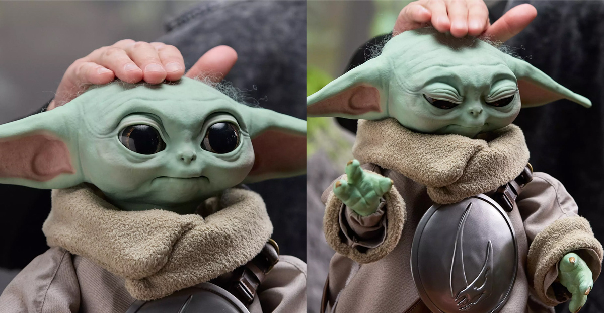 Boneco Animatrônico Grogu Premium do filme Star Wars: O Mandaloriano e Grogu