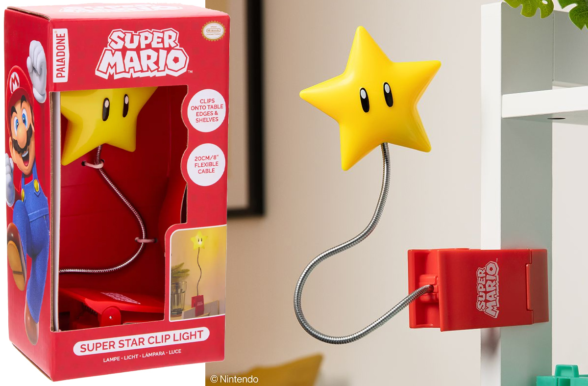 Luminária de clipe Super Estrela do Super Mario Bros.