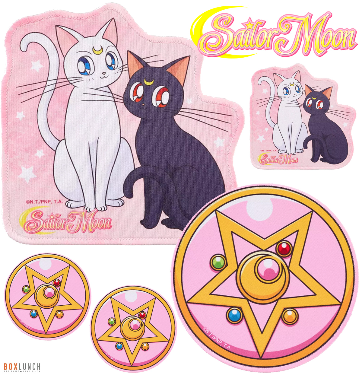 Mousepads Sailor Moon: Estrela de Cristal e gatos mágicos Luna e Artemis