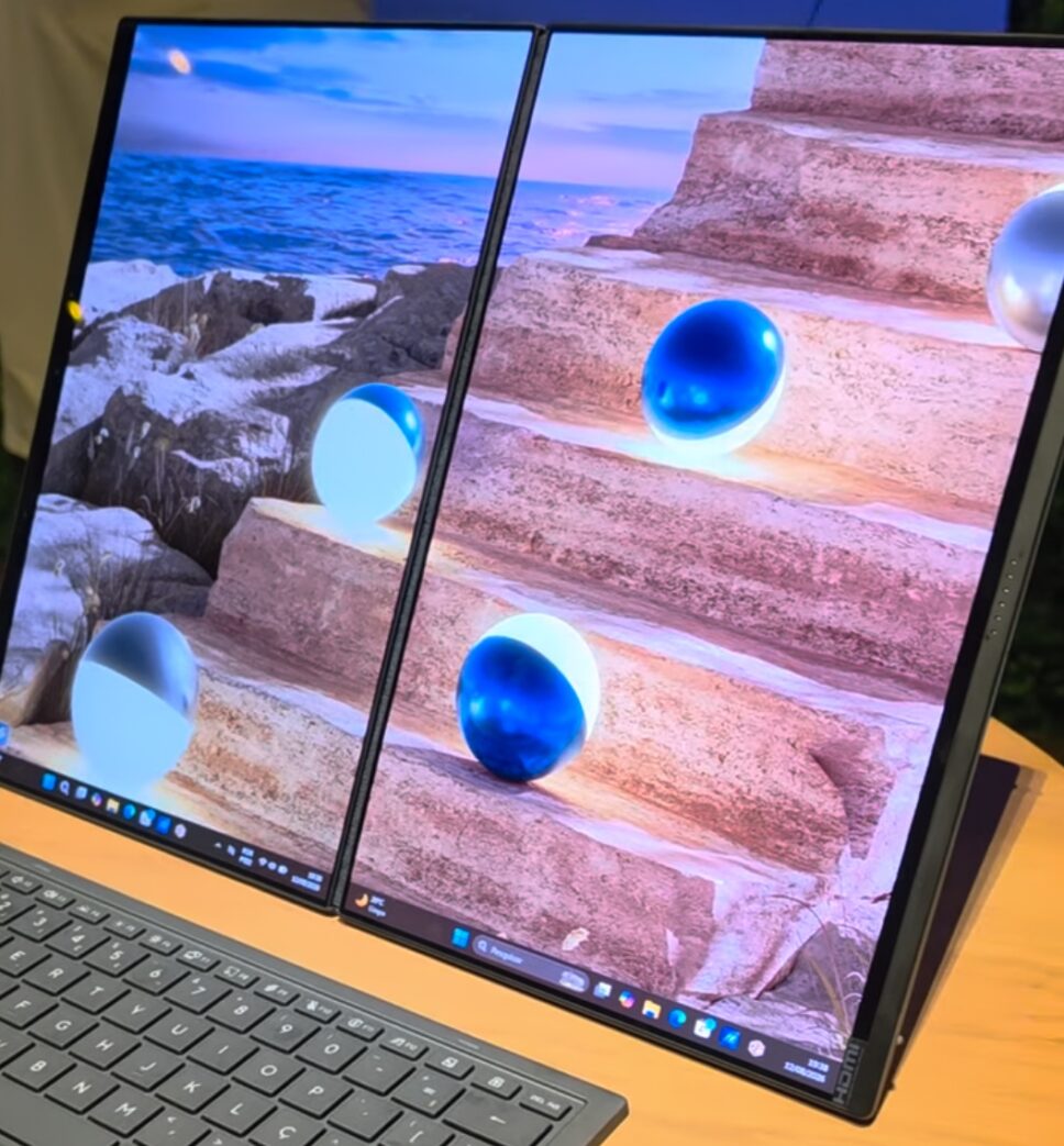 Modo de duas telas verticais do Zenbook Duo