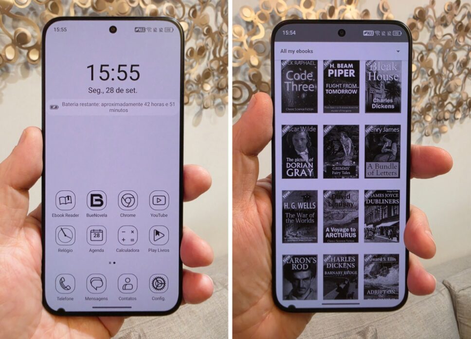 TCL P80 Ultra com a tela no modo NXTPAPER