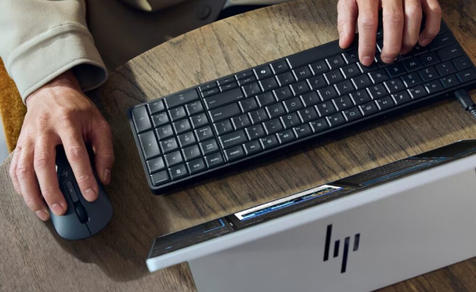 Com o HP EliteBoard G1a Next Gen AI PC, você só precisa do mouse e monitor