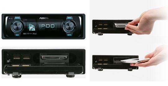 Sistema de Som para Carros com Dock para iPod!