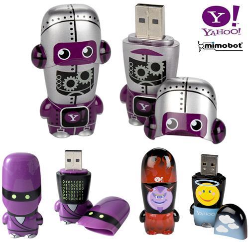 Mimobots Roxos com a Marca do Yahoo!