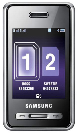 Samsung D980 com Touchscreen e Suporte para 2 Chips SIM