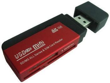 Leitor USB para Cartões SIM, MemoryStick e microSD