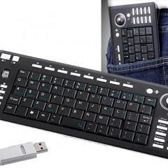 Mini Teclado Sem Fio com TrackBall e 29 Hotkeys