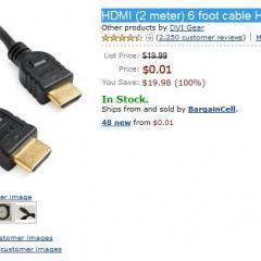 Cabo HDMI por 1 centavo de Dólar