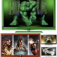 TVs LCD e LED da Marvel com Iron Man, Hulk, Silver Surfer e Wolverine!