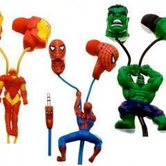 Earbuds Marvel: Iron Man, Hulk e Homem-Aranha