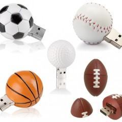 Flash Drives em Forma de Bolas de Futebol, Basquete, Golf, Rugbi e Baseball