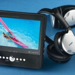 DVD Player Portátil com Fones de Ouvido Sem Fio