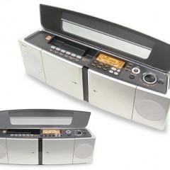 Um Boombox Retrô com CD player, Toca-Fitas, USB e SD