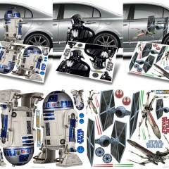 Adesivos Star Wars para Carros: Darth Vader, X-Wing, TIE-Fighter e R2-D2