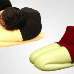 Travesseiro em formato de colo para carentes inverterados
