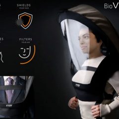 Máscara BioVYZR com proteção 360 graus e sistema de purificação de ar com 3 filtros N95