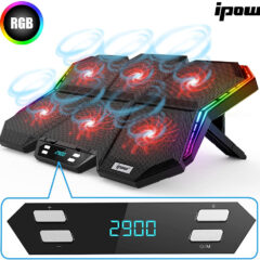 Apoio IPOW RGB para Gaming Laptops com 6 Ventiladores e Luzes LED Coloridas
